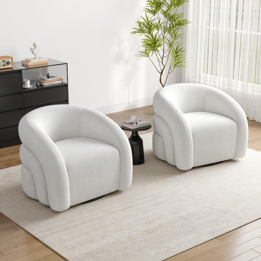 【並行輸入品】UIXE 回転式バレルアクセントチェア Boucle布張りアームチェア リビングルーム用 モダンなラウンドアームチェア 快適な読書_6