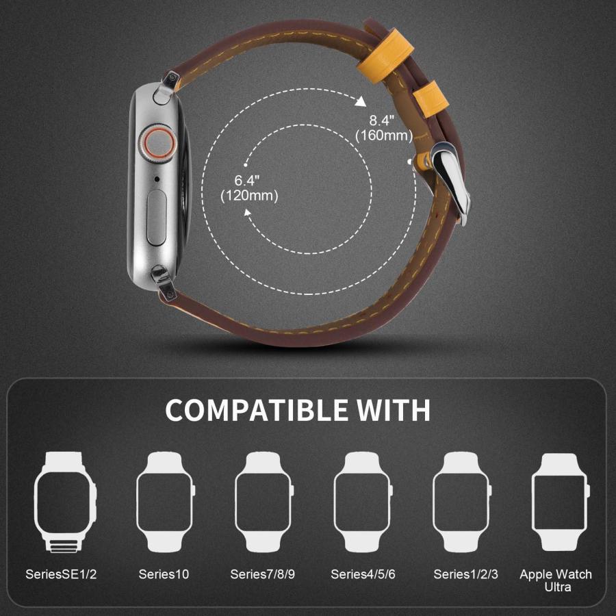 【並行輸入品】 Premium Italy Leather Bands Compatible with Samsung Galaxy Watch_9