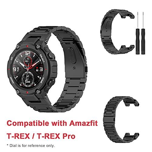 【並行輸入品】ステンレススチール製腕時計バンド Huami Amazfit T Rex T Rex Pro Watchストラップ 交換用バンド