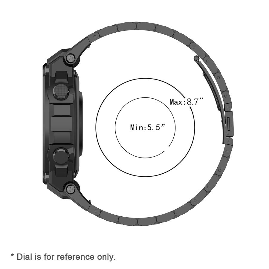 【並行輸入品】ステンレススチール製腕時計バンド Huami Amazfit T Rex T Rex Pro Watchストラップ 交換用バンド