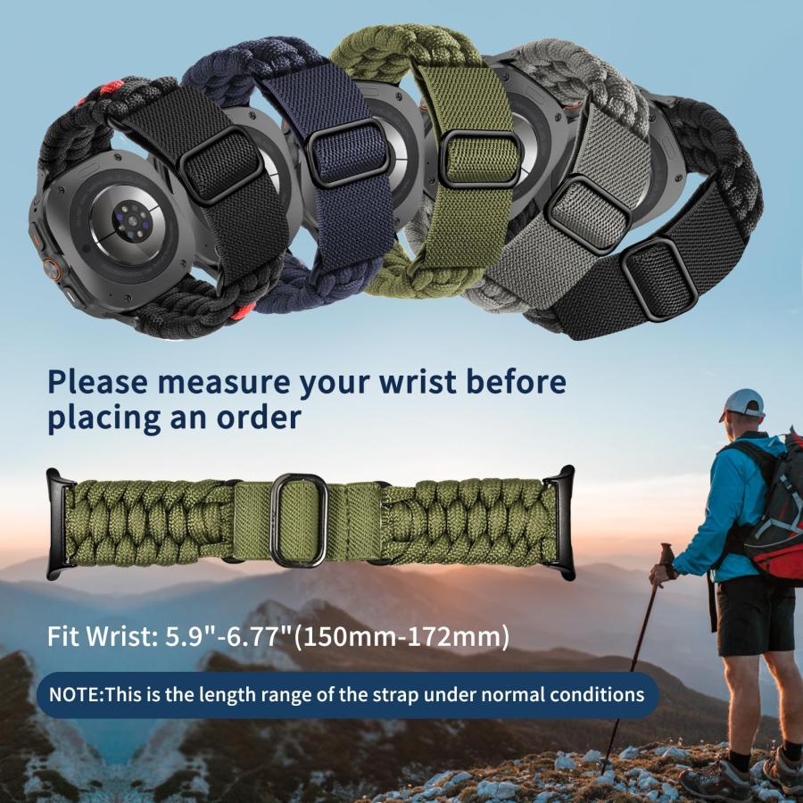 【並行輸入品】Koazon ハンドメイドサバイバルパラコードバンド Samsung Galaxy Watch Ultra 47mm Watch対_3
