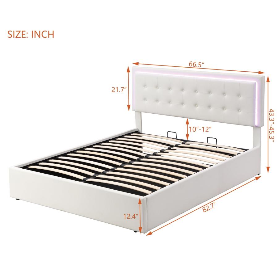 【並行輸入品】 Full Size Upholstered Platform Bed with Trundle， No Box Spring N_3