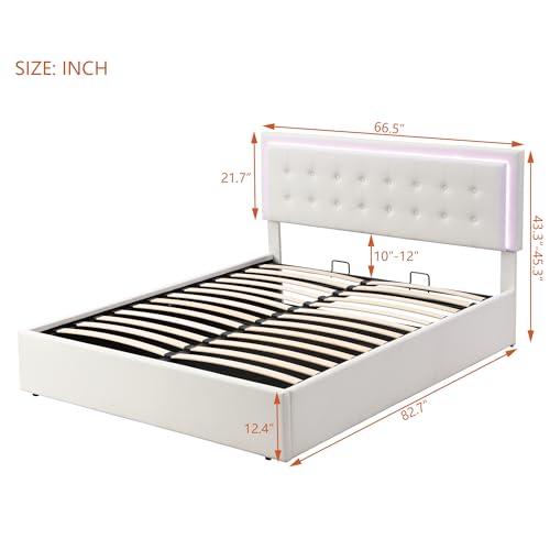【並行輸入品】 Full Size Upholstered Platform Bed with Trundle， No Box Spring N_4