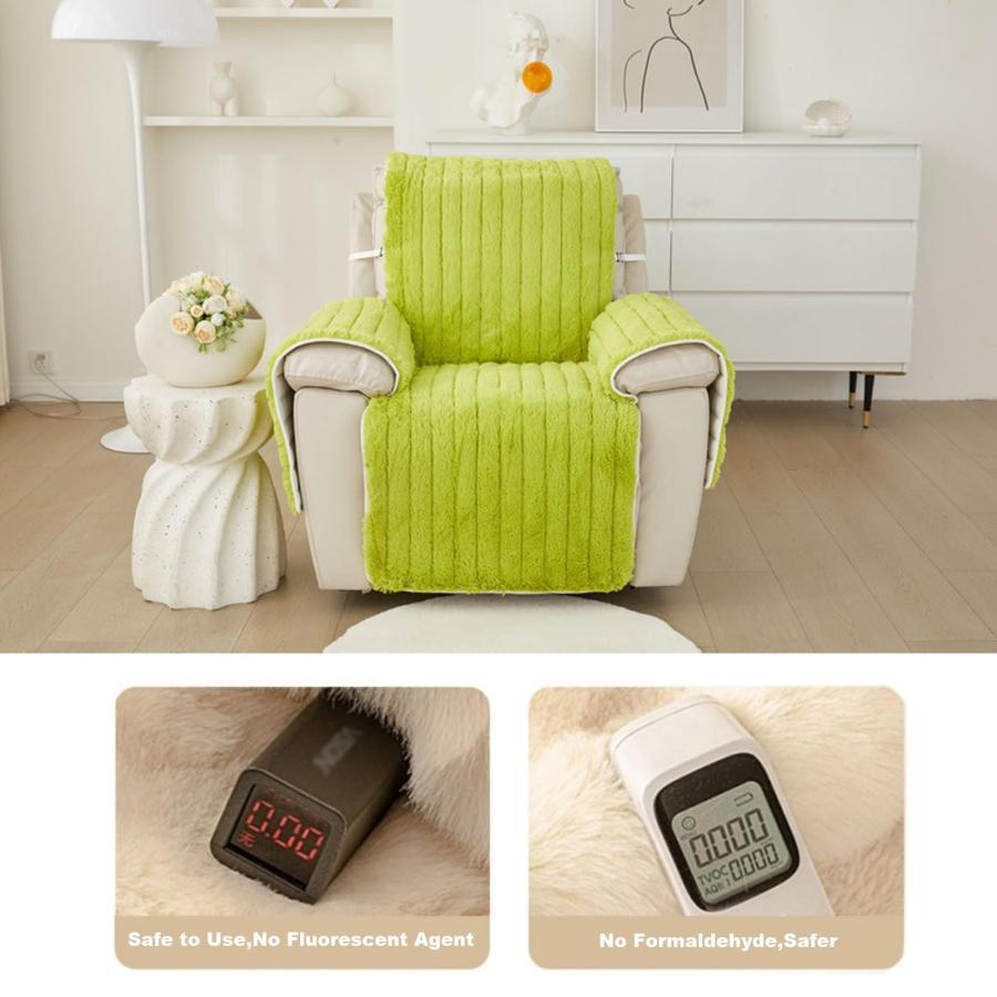 【並行輸入品】 ZGSYH Long Plush Recliner Slipcover，Faux Fur Non Slip Sofa Cover