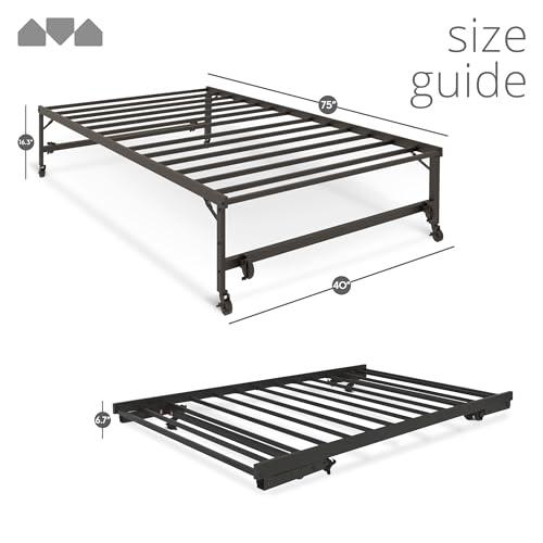 【並行輸入品】 Milliard Roll Out Trundle Bed with Wheels， Modern Black Frame， T_4