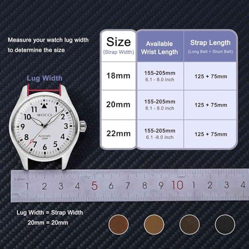 【並行輸入品】WOCCI 20mm Elite Watchバンド、トップグレインレザー、クイックリリース式、シルバーバックル(ダークブラウン)_7