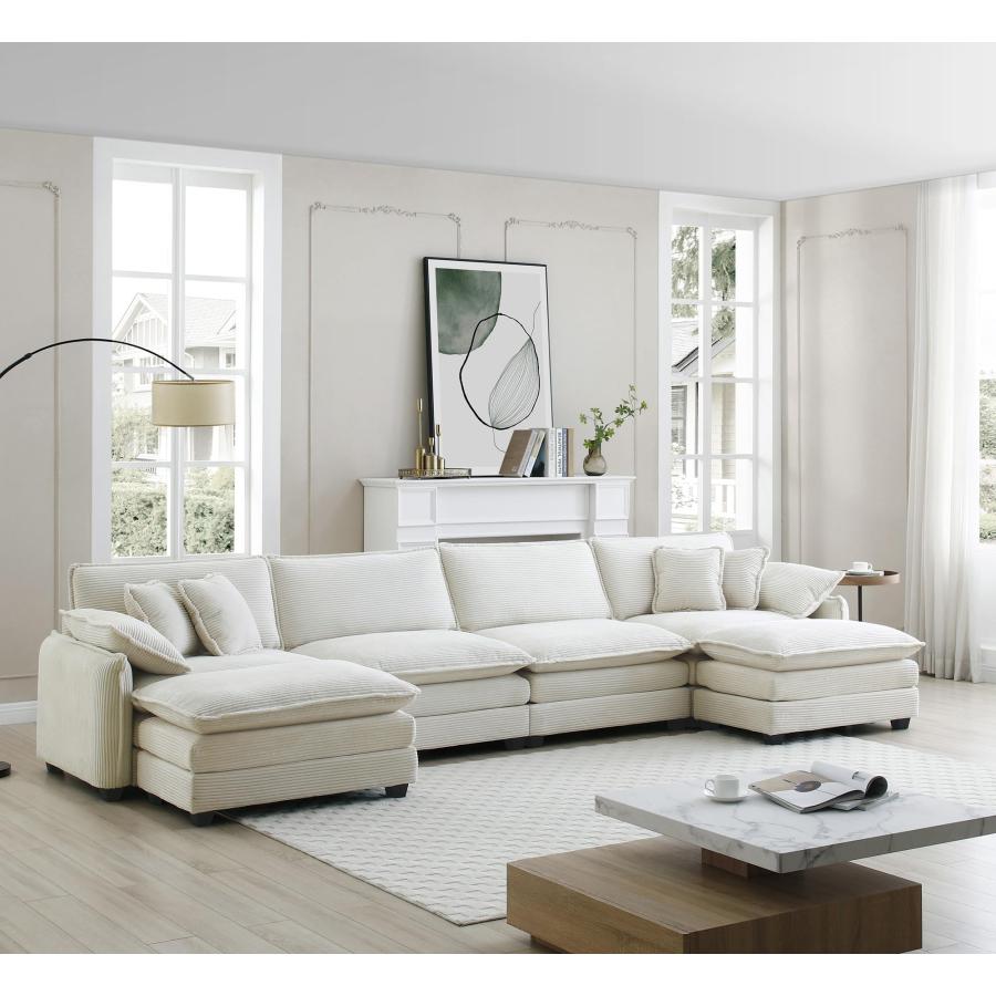 【並行輸入品】 GoDoco Wide Body Modular Corduroy Sectional Sofa Set， Deep Seati_3