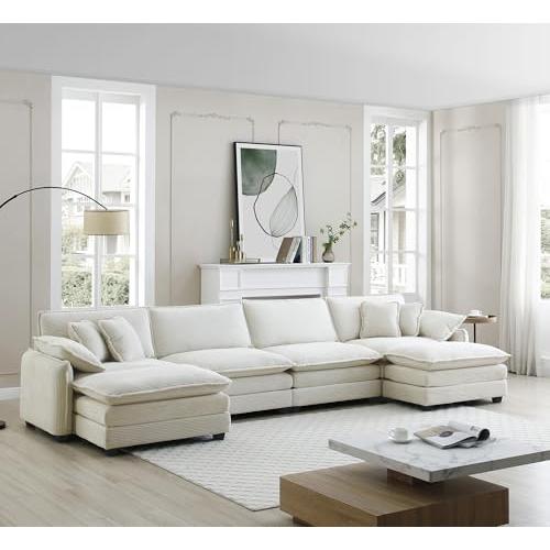 【並行輸入品】 GoDoco Wide Body Modular Corduroy Sectional Sofa Set， Deep Seati_4