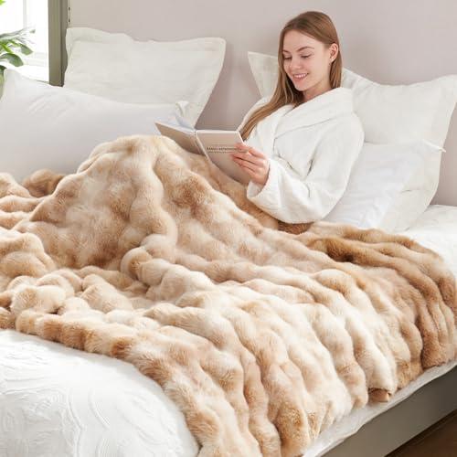 バブルブランケット 並行輸入品】Cozy Bliss フェイクファー スローブランケット カウチ用