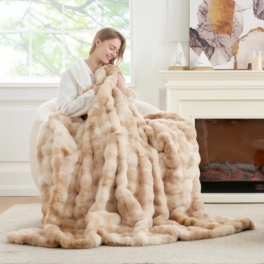 並行輸入品】Cozy Bliss フェイクファー スローブランケット カウチ用