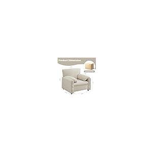 【並行輸入品】 Ochangqi Chenille Oversized Armchair， Modern 37'' Wide Accent Ch_5