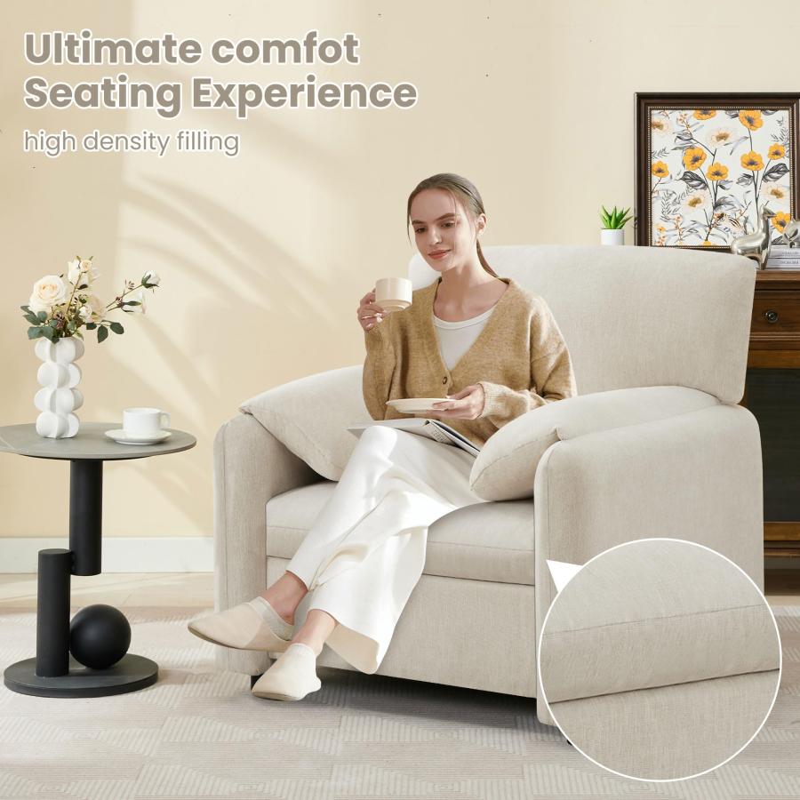 【並行輸入品】 Ochangqi Chenille Oversized Armchair， Modern 37'' Wide Accent Ch_6