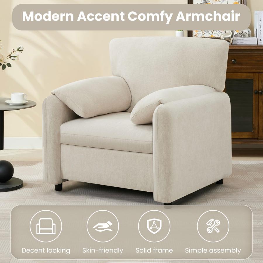 【並行輸入品】 Ochangqi Chenille Oversized Armchair， Modern 37'' Wide Accent Ch_9