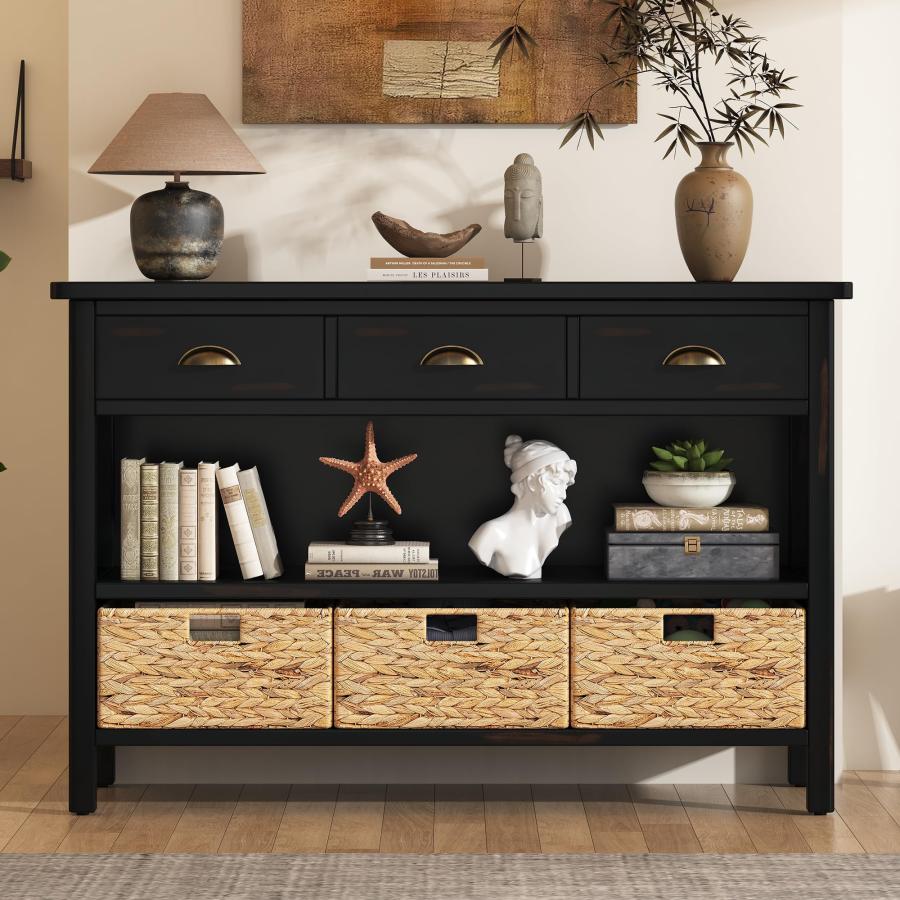 【並行輸入品】 Guxeei 47 inch Console Table， Functional Entryway Table Sofa Tab_3