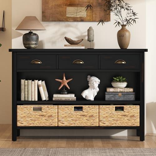 【並行輸入品】 Guxeei 47 inch Console Table， Functional Entryway Table Sofa Tab_4