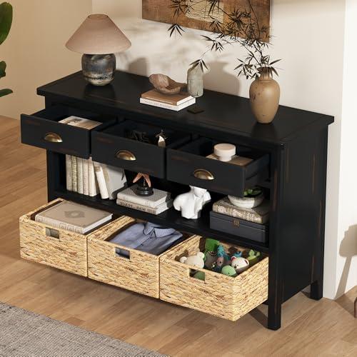 【並行輸入品】 Guxeei 47 inch Console Table， Functional Entryway Table Sofa Tab_7