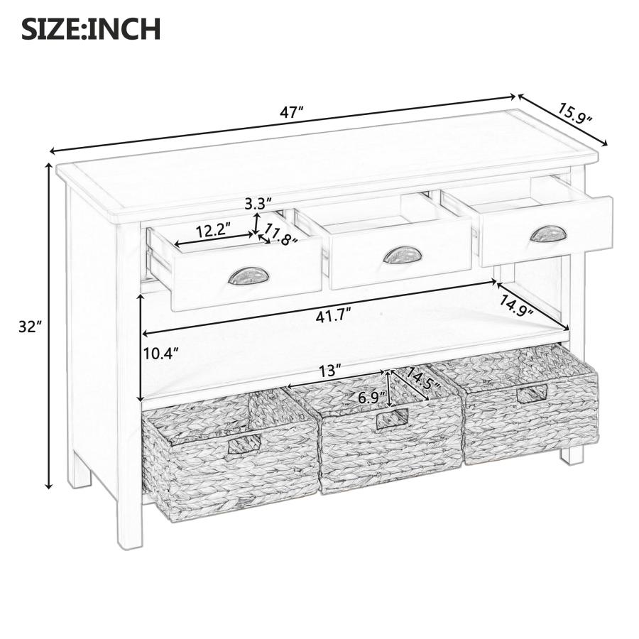 【並行輸入品】 Guxeei 47 inch Console Table， Functional Entryway Table Sofa Tab_9