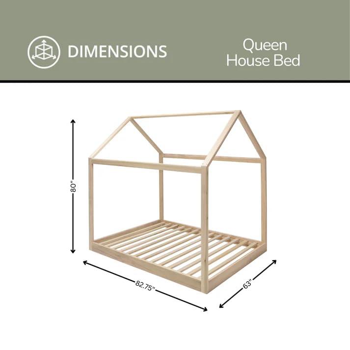 【並行輸入品】 Purveyor 15 The Ozarks Queen House Bed， Solid Poplar Wood Montes_2