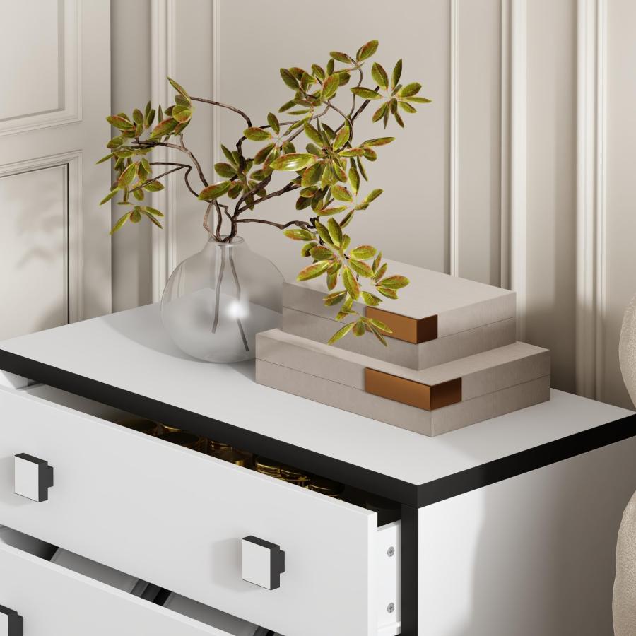 【並行輸入品】 WOODTIME Modern Nightstand with 3 Drawers， Wooden Night Stand Be