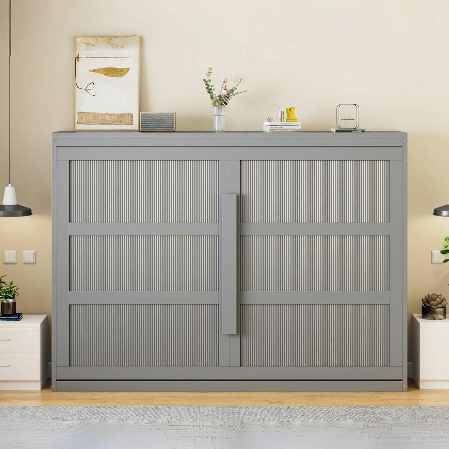 【並行輸入品】 Harper \u0026 Bright Designs Queen Size Murphy Bed Cabinet Wall Bed Cの画像