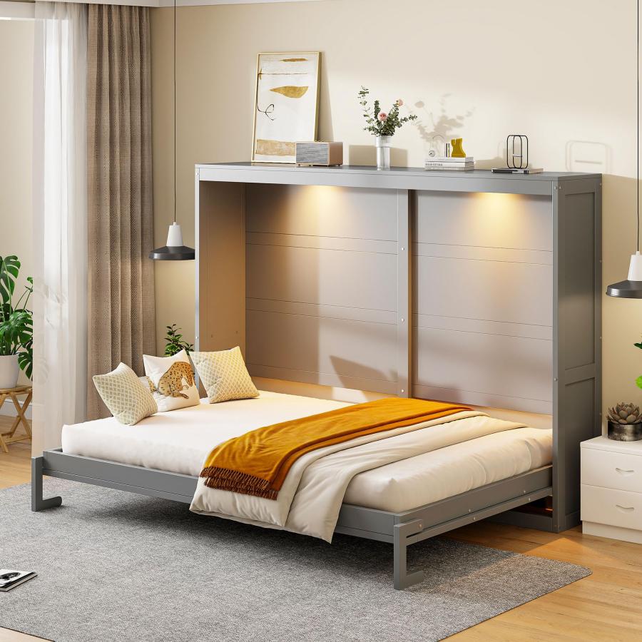 【並行輸入品】 Harper \u0026 Bright Designs Queen Size Murphy Bed Cabinet Wall Bed Cの画像
