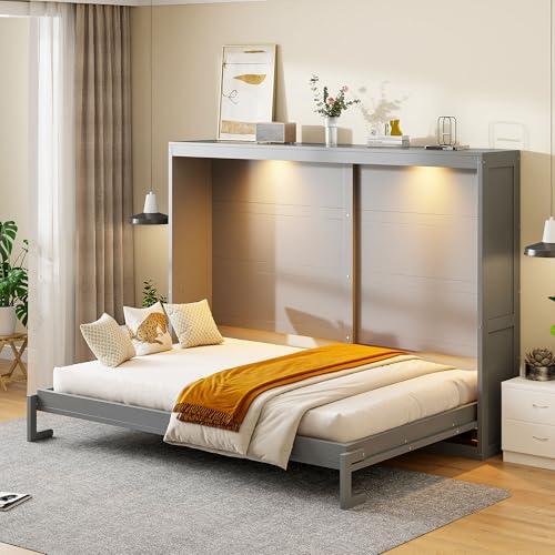 【並行輸入品】 Harper \u0026 Bright Designs Queen Size Murphy Bed Cabinet Wall Bed Cの画像