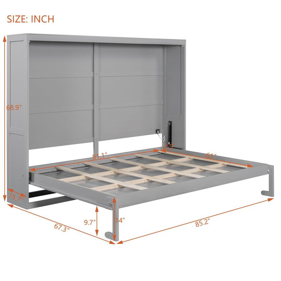 【並行輸入品】 Harper \u0026 Bright Designs Queen Size Murphy Bed Cabinet Wall Bed Cの画像