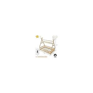 【並行輸入品】 MoproBeti Twin House Bed with Light，Wood Twin Montessori FloorBe_5