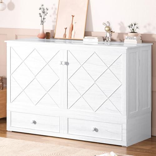 【並行輸入品】 BALUS Murphy Bed Cabinet， 63" W Queen Cabinet Cube Chest Bed wit_1