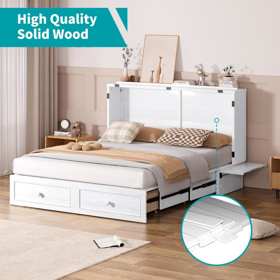 【並行輸入品】 BALUS Murphy Bed Cabinet， 63" W Queen Cabinet Cube Chest Bed wit_6