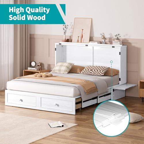 【並行輸入品】 BALUS Murphy Bed Cabinet， 63" W Queen Cabinet Cube Chest Bed wit_7