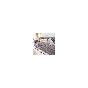 【並行輸入品】 Thick Plush Faux Rabbit Fur Sofa Slipcovers 1 Piece Non Slip War