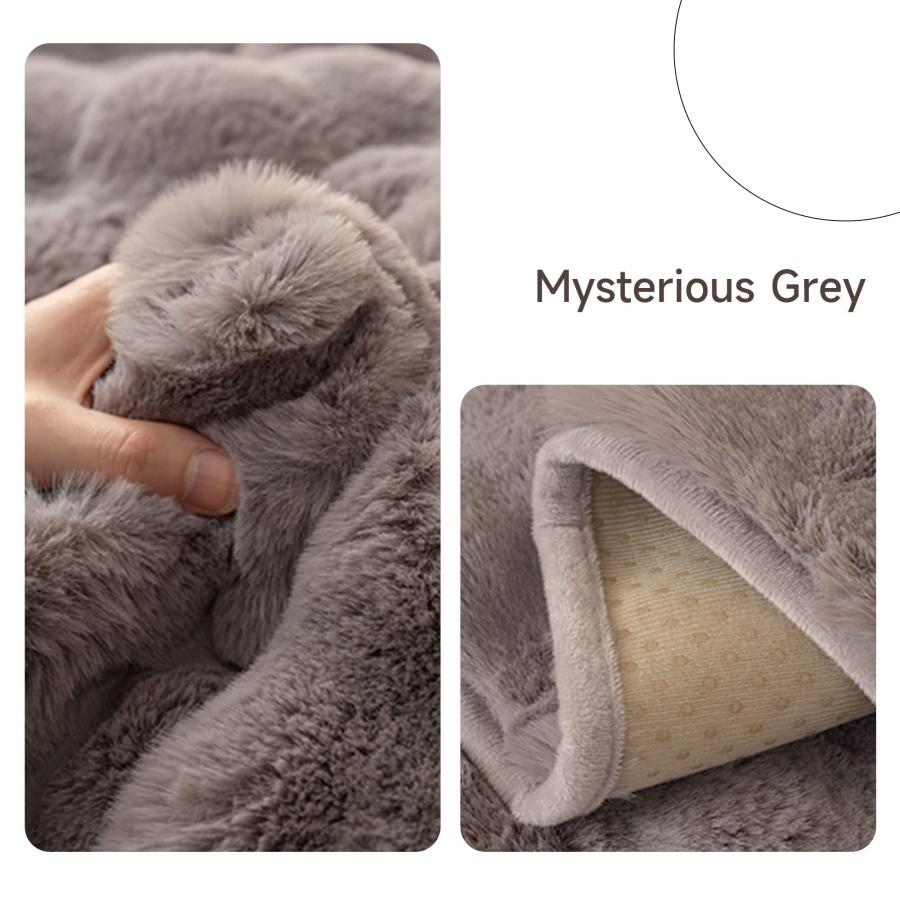 【並行輸入品】 Thick Plush Faux Rabbit Fur Sofa Slipcovers 1 Piece Non Slip War