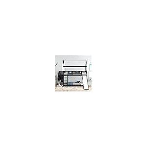【並行輸入品】 House Bunk Bed with Slide Compatible with, Twin Over Twin Bunk Bの画像