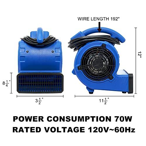 【並行輸入品】Simple Deluxe 305 CFM ミニフロアエアモーター 水害修理用 カーペットと床乾燥機 家庭での使用と配管用 電_4