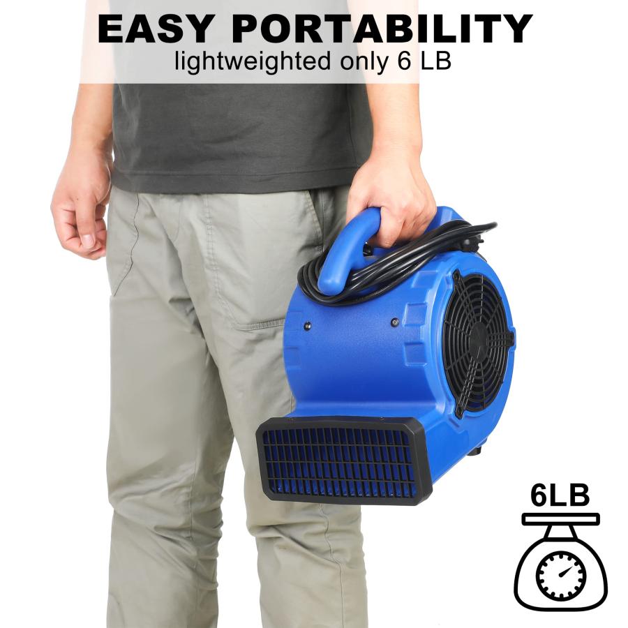 【並行輸入品】Simple Deluxe 305 CFM ミニフロアエアモーター 水害修理用 カーペットと床乾燥機 家庭での使用と配管用 電_9