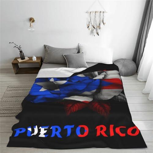【並行輸入品】 Throw Blanket Puerto Rico Flag Rose Travel Blankets Queen Size S_4