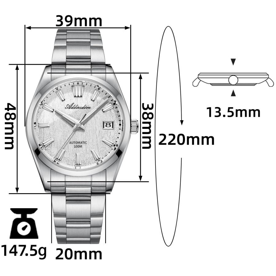 【並行輸入品】 ADDIESDIVE 39 MM Mens Automatic Watch NH35A Scratch Resistant Sa_3