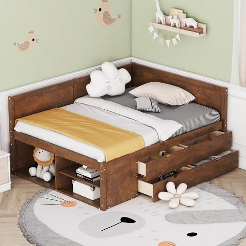 【並行輸入品】 Harper & Bright Designs Full Size Daybed with 4 Drawers， Wooden_1
