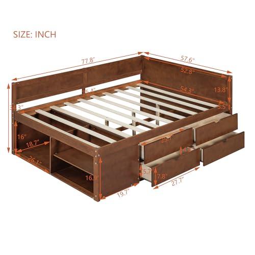 【並行輸入品】 Harper & Bright Designs Full Size Daybed with 4 Drawers， Wooden_4