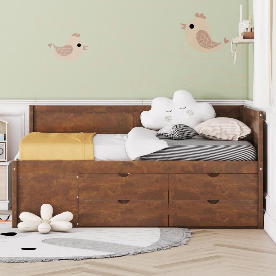 【並行輸入品】 Harper & Bright Designs Full Size Daybed with 4 Drawers， Wooden_6