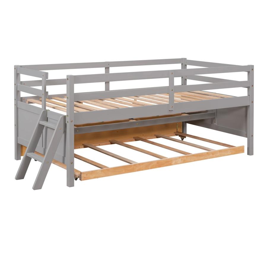 【並行輸入品】 Twin Captain‘s Bed Storage Daybed Compatible with Guests Solid Bの画像