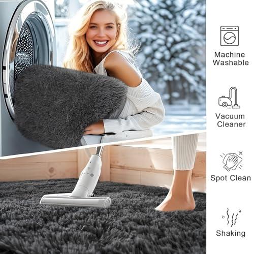【並行輸入品】 Fosirug 5x8 Machine Washable Area Rugs for Bedroom Living Room，_4