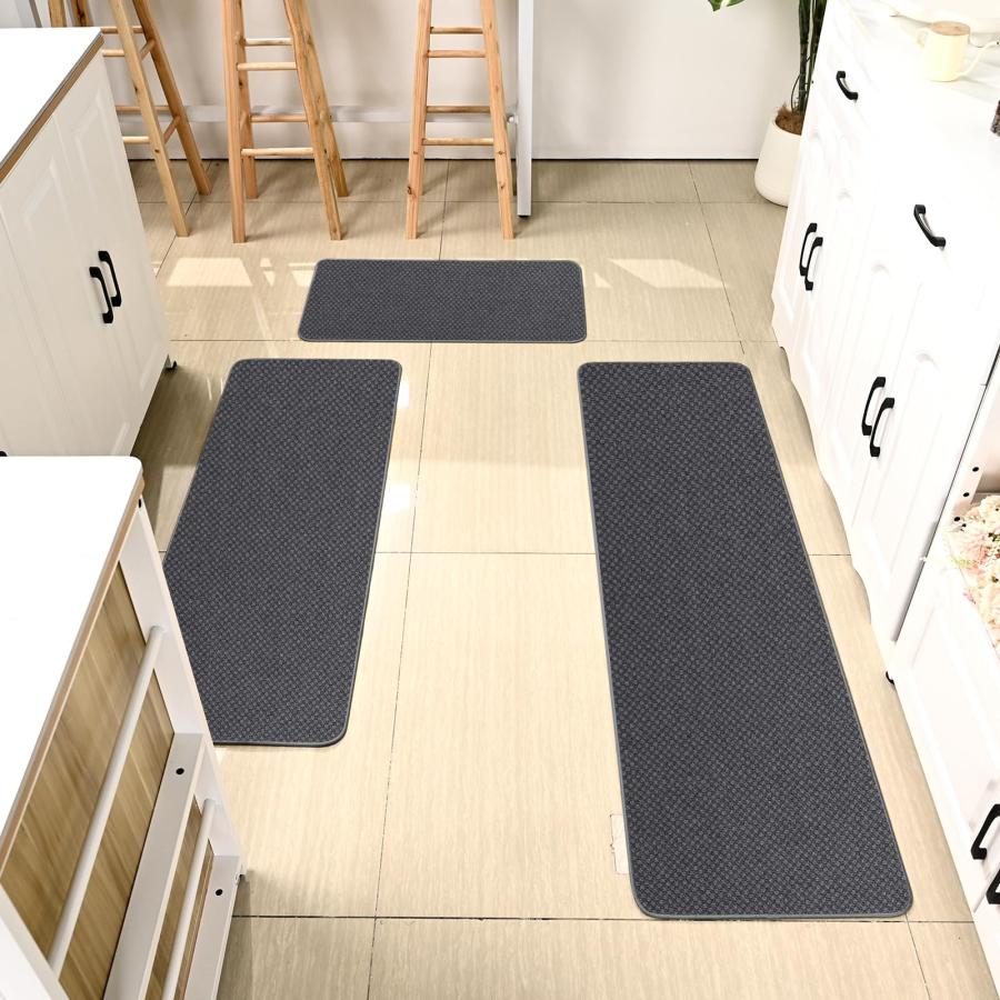 【並行輸入品】 Olgaa Kitchen Rugs Sets of 3 for Floor Non Slip Kitchen Rugs Mat_3