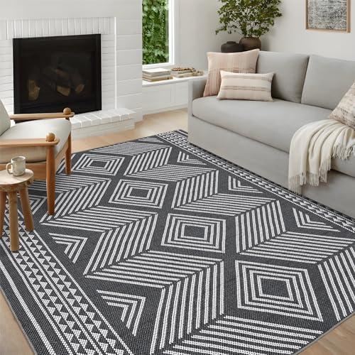 【並行輸入品】 Washable 5x7 Rug Modern Distressed Indoor Throw Rug Non Slip Liv_1