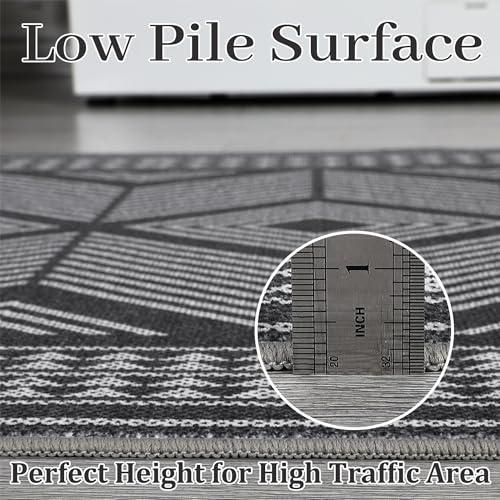 【並行輸入品】 Washable 5x7 Rug Modern Distressed Indoor Throw Rug Non Slip Liv_4