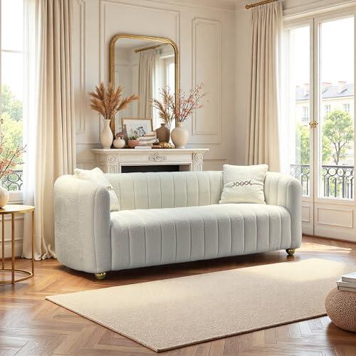 【並行輸入品】 Modern Lambswool Loveseat Sofa Couch for Living Room， 84" Comfy
