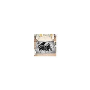 【並行輸入品】 Gothic Rugs for Bedroom Skull Rug， 5x8 Rug， Goth Crow Washable_5