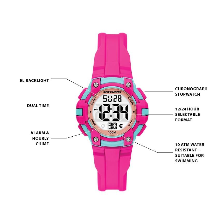 【並行輸入品】 Skechers Women's Anoka Digital Pink Polyurethane Watch_9