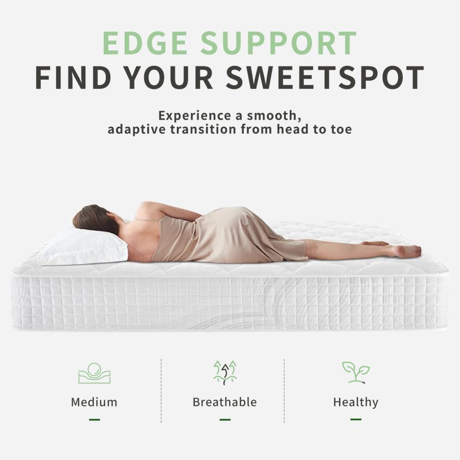【並行輸入品】 KBQ TwinXL Mattress | 12 Inch Hybrid Mattresses in a Box | Mediu_9